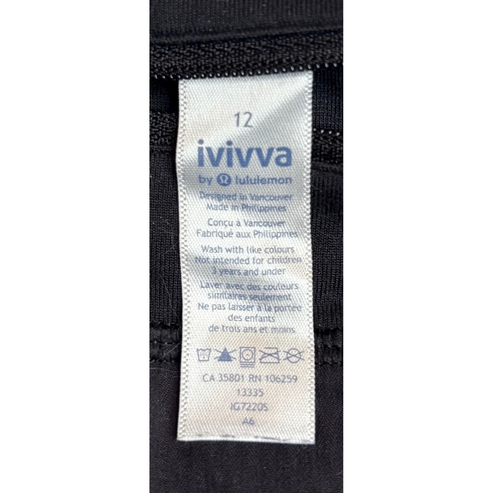 Ivivva by Lululemon Girls Speedy Shorts Black Size 12 IG7220S Zipper Pocket - Picture 3 of 5